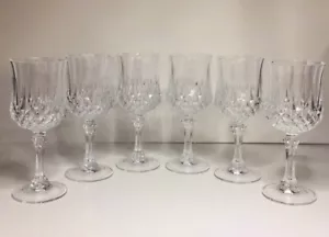 Cristal D Arques Durand Longchamp Wine Glasses 6 1/2 Inch 5 Oz Set Of 6 - Picture 1 of 16