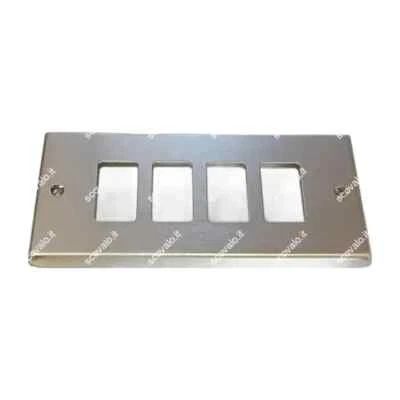 FAEG placca alluminio compatibile bticino magic copri interruttore paglierino 4 fori