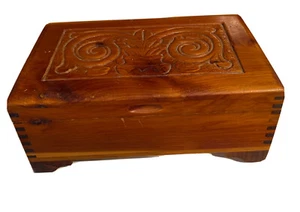 Vintage 8" Wood Jewelry Bureau Box for Trinkets - Picture 1 of 6