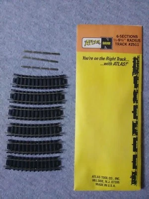 Atlas N Gauge 1/2" - 9 3/4" Radius Track #2511 - 6 Sections ~ TS - Image 1 of 4