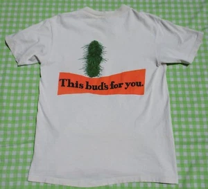 VTG 90s Hanes PAKALOLO Hawaii This Bud's For You Marijuana Cream Pocket T-shirt - Picture 1 of 24