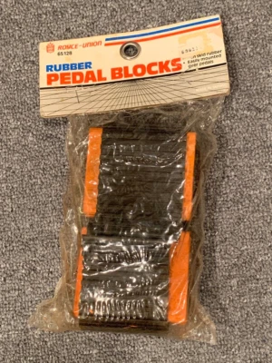 Royce-Union Rubber Pedal Blocks NEW 65128 Black Orange Vintage Non-Skid Foto 1 de 3