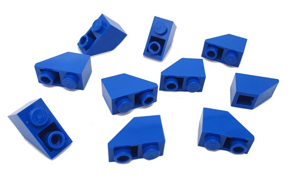 10 Stück LEGO 1x2 Dachstein invers 45° blau, 3665, 266523, NEU - Bild 1 von 1