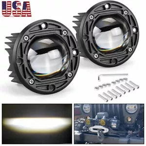 2X 3"inch Flush Mount LED Light Bar Spot Pods Driving Fog Work Offroad SUV Round - Picture 1 of 13