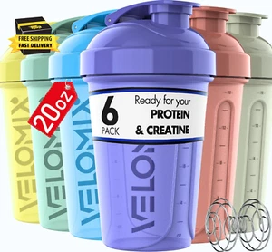 -6 PACK- 20 OZ Protein Shaker Bottles for Protein Mixes, Shaker Cups for Protein - Picture 1 of 7
