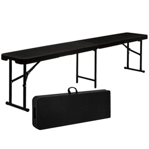 Wetterfeste Bierbank - Klappbar 184x30x43 - Rattan Look Kunststoff Bank Sitzbank - Bild 1 von 8