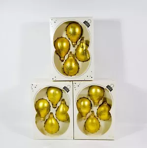 Vintage 3 confezioni da 4 gocce oro Krebs con stella glitter ornamento albero di Natale - Foto 1 di 4