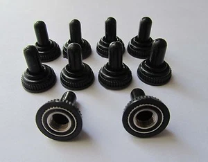 10pcs Miniature Toggle Switch Waterproof Cap 6mm Water Proof Tip Cover Black - Picture 1 of 2