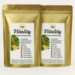 Greens Vitality Spirulina Chlorella Cebada Hierba 2 kg Gluten Vital Sinergia Vegana - Imagen 1 de 4