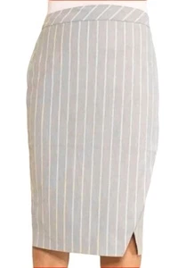 Banana Republic Women's Wrap Pencil Skirt Side Zip Size 2 Gray / Yellow Striped - Picture 1 of 10