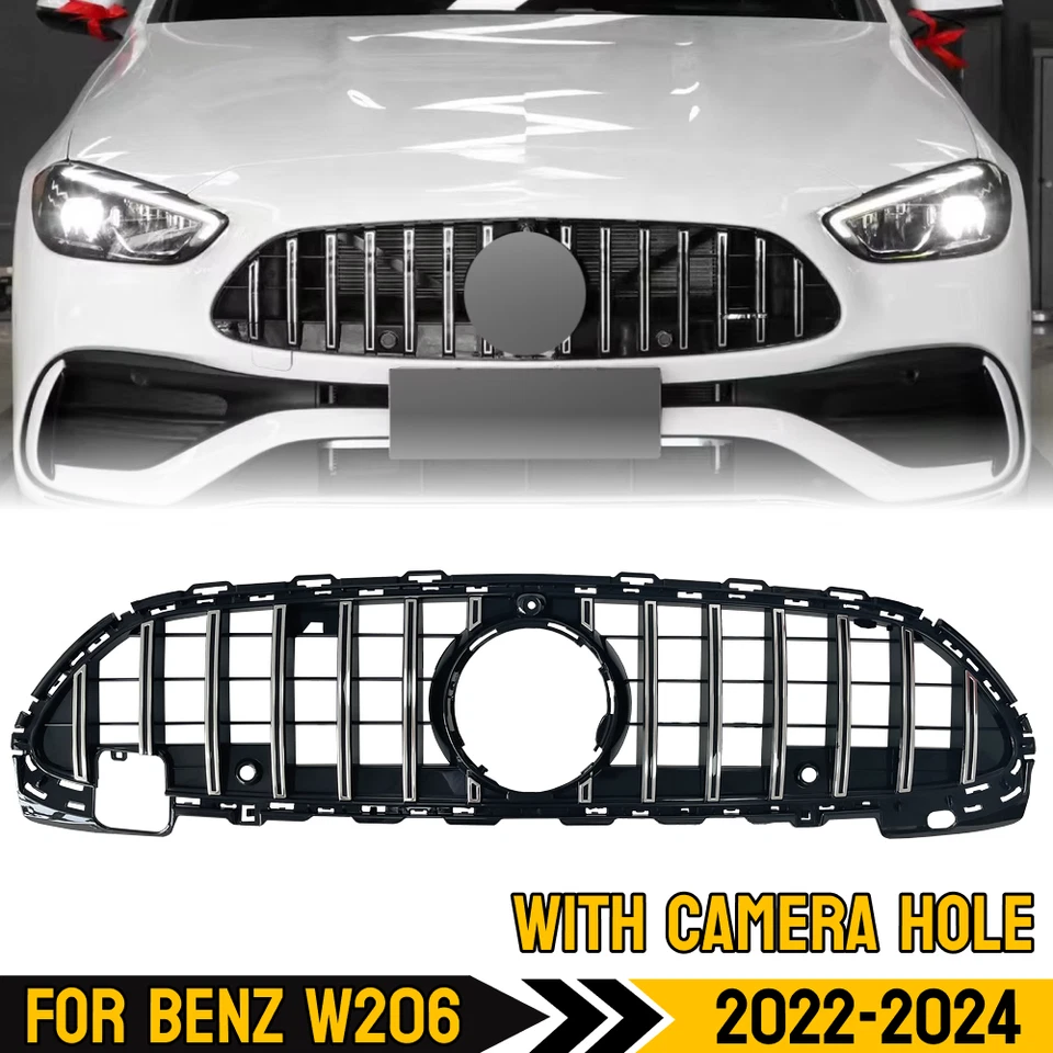 For Mercedes Benz C200 C300 C43 AMG Line 2022-2024 Chrome Front Bumper Grille - Image 1 of 4
