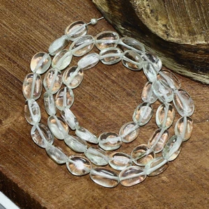 Green Amethyst Smooth Oval Bead 13 inch Briolette Natural Loose Gemstone Jewelry - Picture 1 of 3