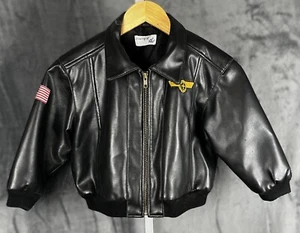 Chaqueta de bombardero/piloto de cuero para niños de colección Growing Up Lord & Taylor Special Force MED - Imagen 1 de 13