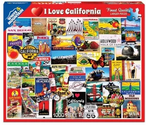 I Love California puzzle 1000 pezzi 760 mm x 610 mm di White Mountain - Foto 1 di 3