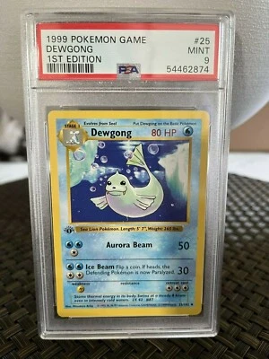 PSA 9 MINT 1ST EDITION BASE SET SHADOWLESS DEWGONG 25 POKEMON CARD WOTC - Image 1 of 2