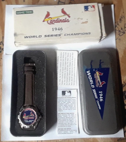 St Louis Cardinals World Series 1946 Champions Game Time Watch Needs Battery Cover