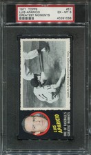 1971 Topps Moments #51 Luis Aparicio psa 6 Ex-Mt HOF *Rare Test Issue*
