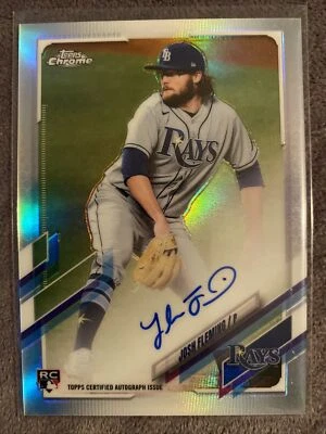 2021 Topps Chrome Josh Fleming Tampa Bay Rays Rookie Refractor Auto 444/499 💎 - Image 1 of 2