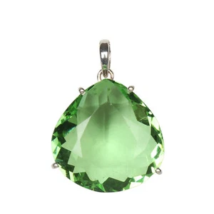 90.00 Ct Pear Cut Green Amethyst 925 Sterling Silver Pendant Gift for Mother - Picture 1 of 4