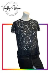 Esmara by Heidi Klum schwarzer Spitzen-Netzpullover Oberteil (Größe 12) - Bild 1 von 7