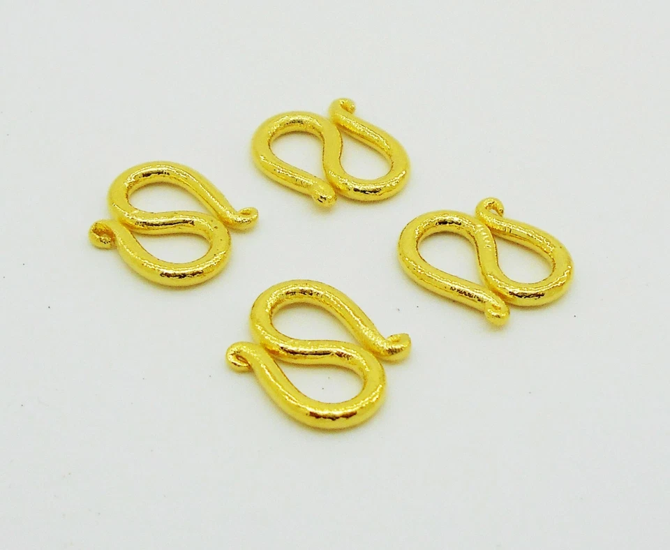 4 pieces 22K Thai Baht Gold Plated Clasp S For Necklace Bracelet Size 14x12 MM - Image 1 of 2