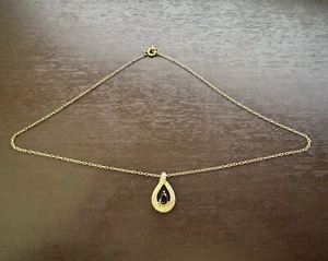 Tear Drop Black Onyx Stone in Pear Shape Pendant Cubic Women's Fashion Jewelry - Picture 1 of 2