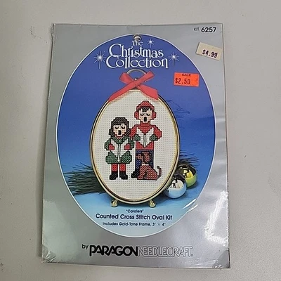 De colección 1986 Paragon Needlecraft Colección Navidad "Carolers" Kit Punto de Cruz Foto 1 de 4