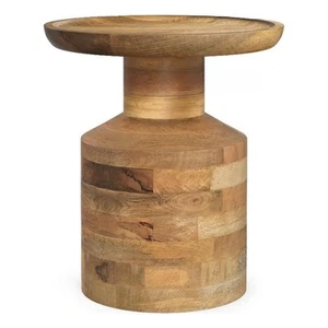 Haynes 16 inch Wide Solid Mango Boho Accent Table in Natural & Assembled - Picture 1 of 9