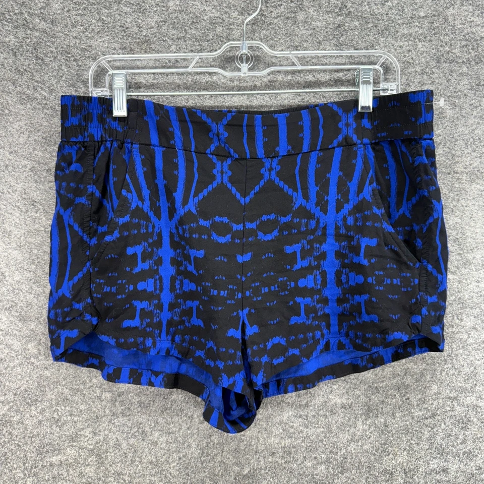 Pantalones Cortos Express Mujer M Medianos Negros Geométricos Tiro Medio Calientes Pantalones Pull On Rayón Foto 1 de 4