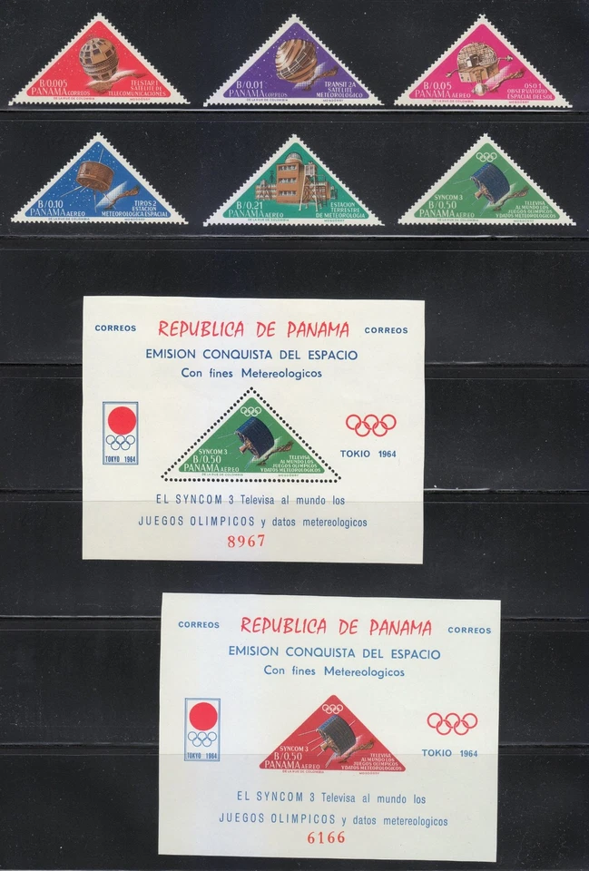Panamá 1964 MNH Mi 778-783+Bloques 29,30 Sc 457-457E,457Ef Satélites Espaciales ** Foto 1 de 4
