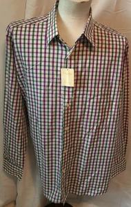 Camisa Hombre Viyella L/S Botón Delantero - 100% Algodón - Nueva Con Etiquetas - 17.5/44cm - Imagen 1 de 10