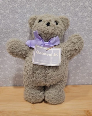1988 Vintage North American Bear Oatmeal Jr Squeaker Teddy Baby Plush Toy w/ Tag - Image 1 of 4
