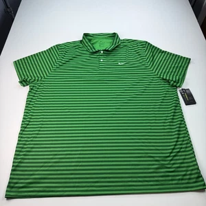 NUEVA Camisa Polo de Golf Nike para Hombres 4XL XXXXL Verde Rayas Ligera Dri Fit - Imagen 1 de 7