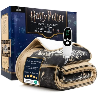 Manta térmica eléctrica Harry Potter, lujosa tiro polar suave, calentamiento rápido... Foto 1 de 4
