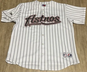 Vintage MLB Houston Astros Majestic Baseball Trikot Herren groß weiß Nadelstreifen - Bild 1 von 11