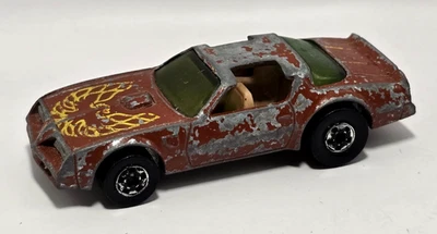 Pontiac Firebird vintage Hot Wheels Hot Bird 1977 Hong Kong raro marrón techo en T Foto 1 de 4