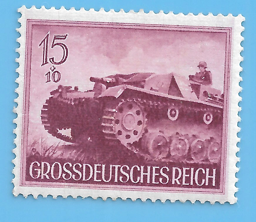 Germany Third Reich 1944 German Panzer Tank 15+10 Stamp WW2 ERA Mi# 880 - Image 1 of 1