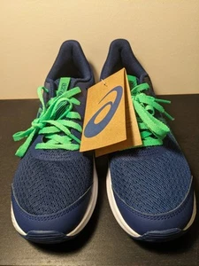 Asics Shoes Sneakers Kids/Adult 5 1/2  Blue Expanse/New Leaf Green Patriot 13 GS - Picture 1 of 11