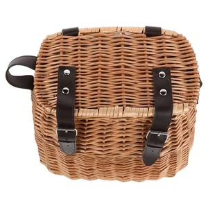 Wicker Picnic Basket with Lid: Retro Snack Storage Bin Storage Basket with - Picture 1 of 12