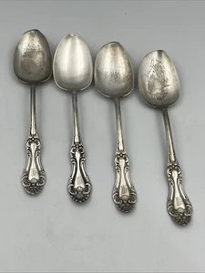 Lot Of 4 1899 Rogers Bros Arundel 8 Inch Silver Plate Serving Spoons Vintage - Picture 1 of 7
