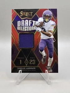 2023 Select - Draft Selections Memorabilia Red Prizm #DSM-JAD Jordan Addison - Picture 1 of 2