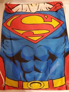 Dc Comics Superman Chest Plate Drawstring bag backpack New - Picture 1 of 7
