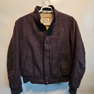 Vintage Town Country Gordon Ferguson lila Wolle Sherpa Bomberjacke Herren Medium - Bild 1 von 11