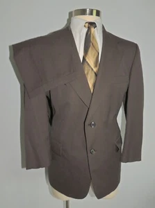 STAFFORD BROWN 100% WOOL 2 PIECE SUIT SIZE 42S - Picture 1 of 10