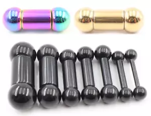 00g-12g 14mm Heavy Gauge Straight Bar earing Big Piercing Prince Albert Nipple - Picture 1 of 8