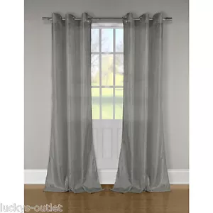 Panel de tafetán triturado Aurora individual cortina ventana cubierta gris 52" x 84" - Imagen 1 de 1