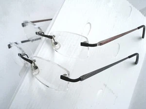 2 READING GLASSES Rimless compact style Brand readers Power +1.50 Men Women - Picture 1 of 5
