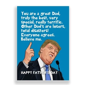 FUNNY FATHER'S DAY CARD | DONALD TRUMP FATHERS DAY CARD - Picture 1 of 2
