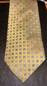 Cravatta portacravatta Made in Italy gialla - pois cubetti 100% seta - Foto 1 di 3