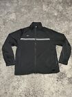 VINTAGE Nike Jacket Mens Extra Large Black Striped Zip Up Lightweight Golf